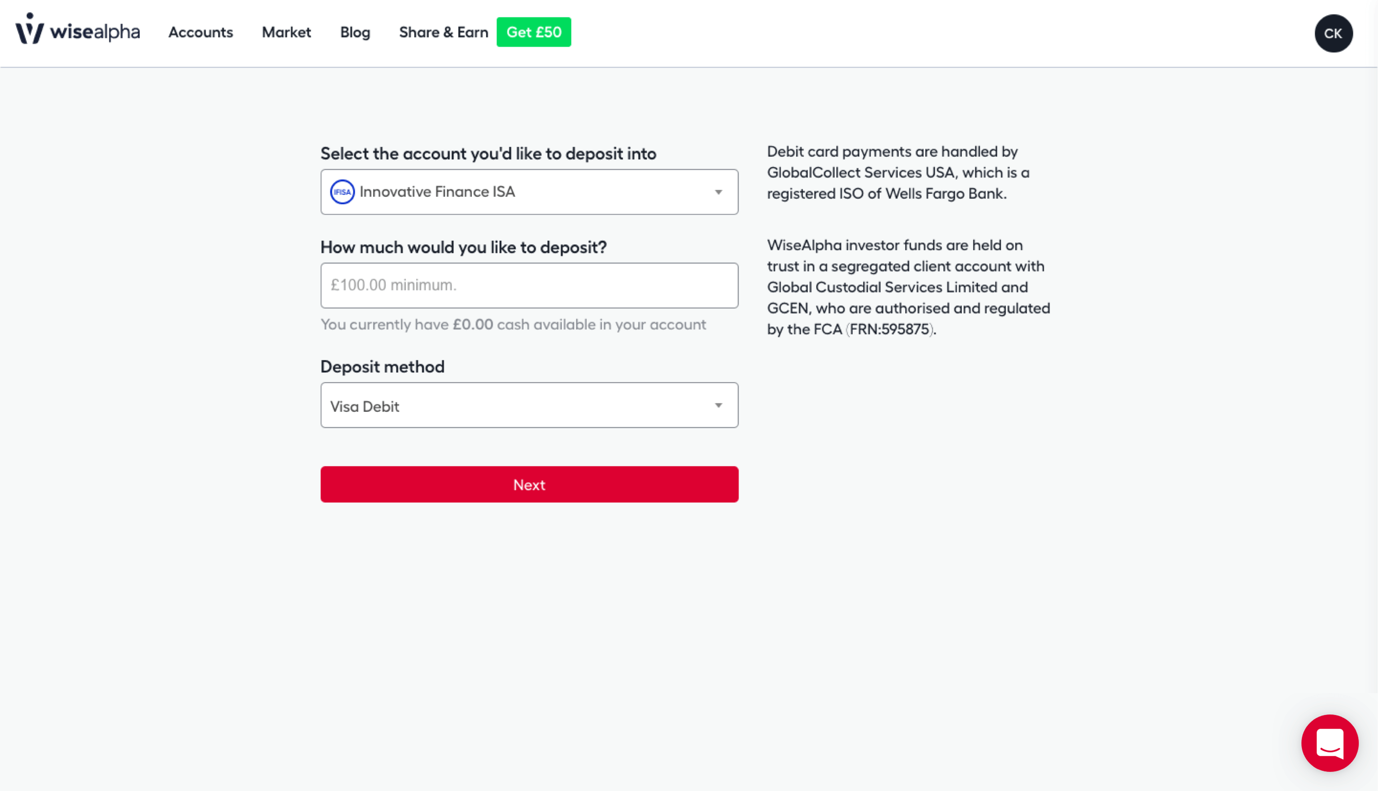 Create account